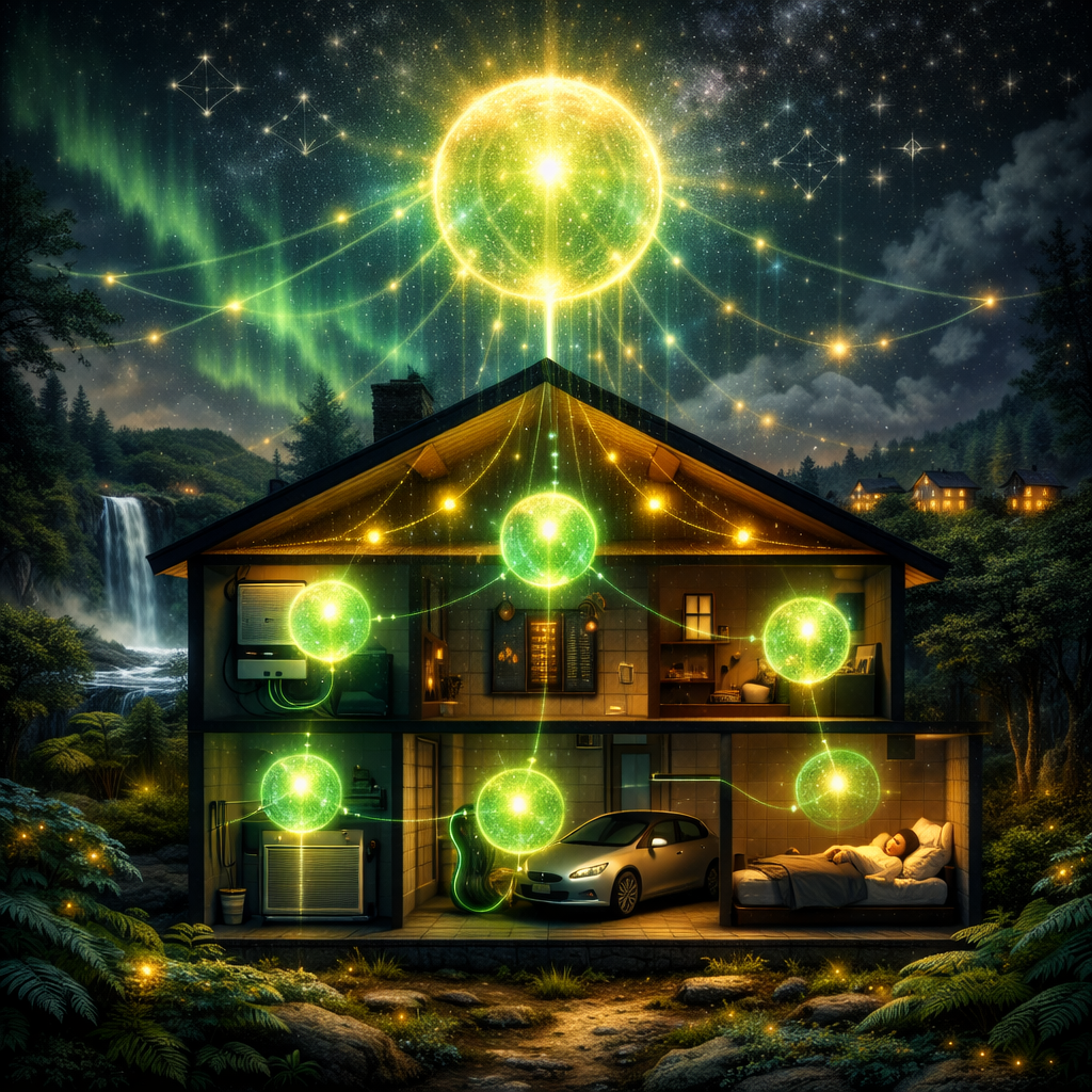 Cross-section of a single household orchestrated by six AI agents